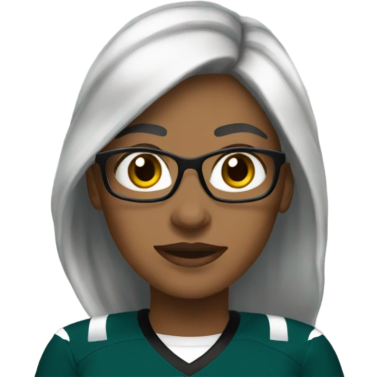 woman wearing eagles gear - black hair  emoji