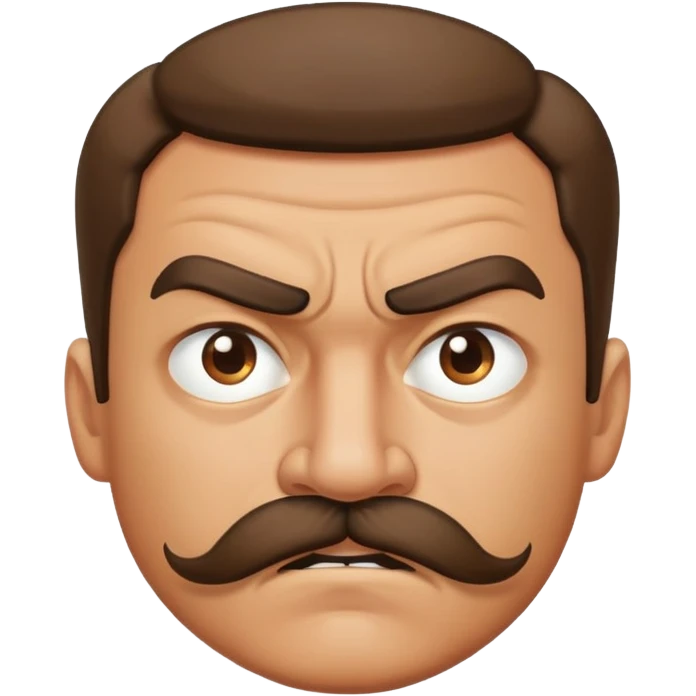 angry face with mustache emoji