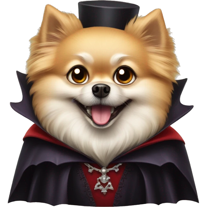 Pomeranian Count Dracula emoji