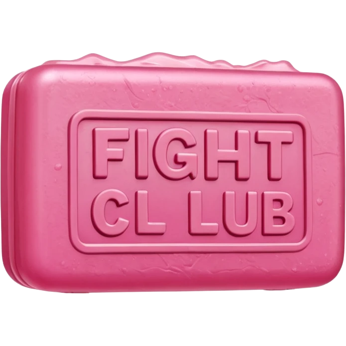 wet pink soap bubbly with "fight club" on it emoji