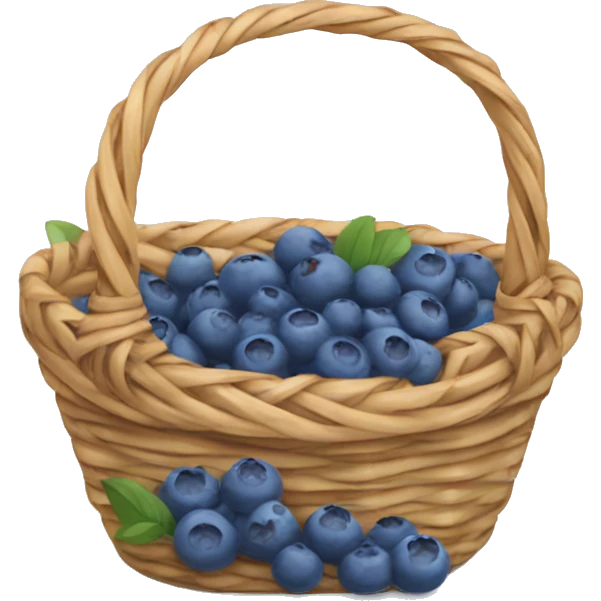 Wicker basket with little blueberries emoji