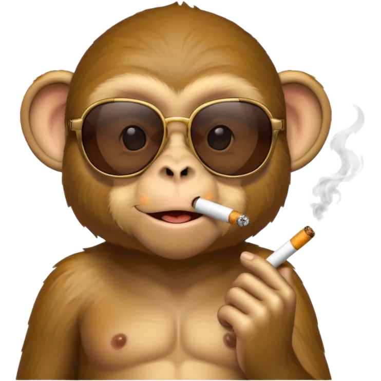 Monkey with a cigarette in mouth and sunglasses emoji