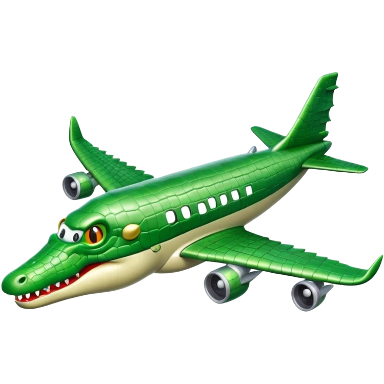 Un avión con cabeza de cocodrilo  emoji