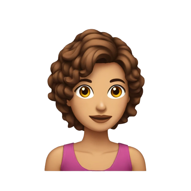 Chica morena con pelo castaño y corto emoji