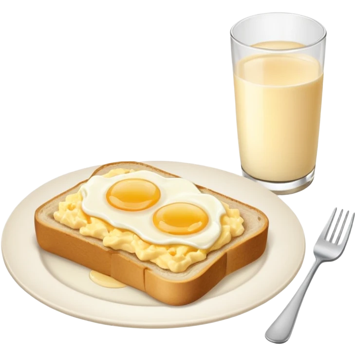 Breakfast ( bread + egg + glass of milk) emoji