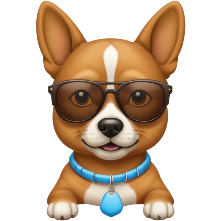 Cool dog at a beach emoji