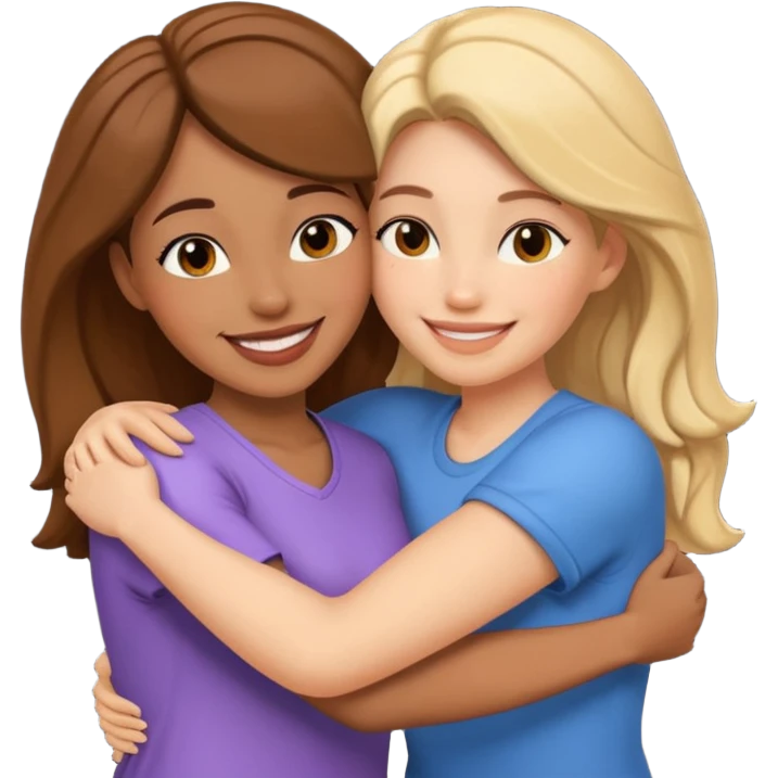 Two women hugging emoji
