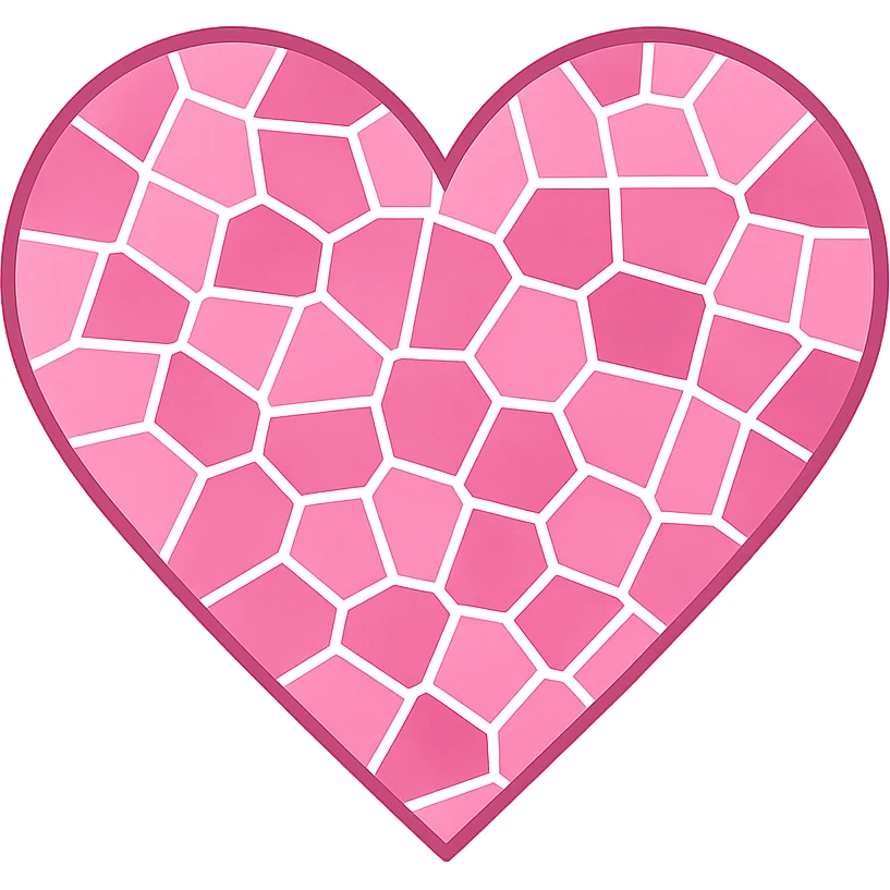 heart with a pink mosaic pattern, clean digital illustration, no background emoji