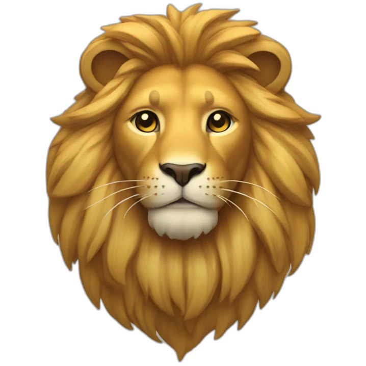 un chat sur un lion emoji