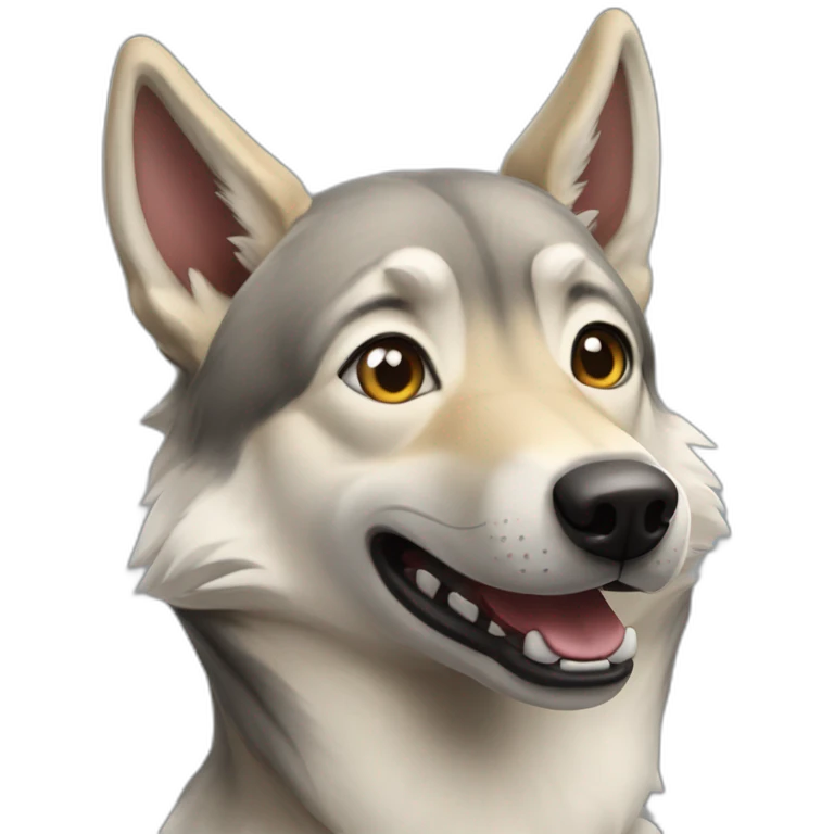 Crazy Czechoslovakian wolfdog emoji