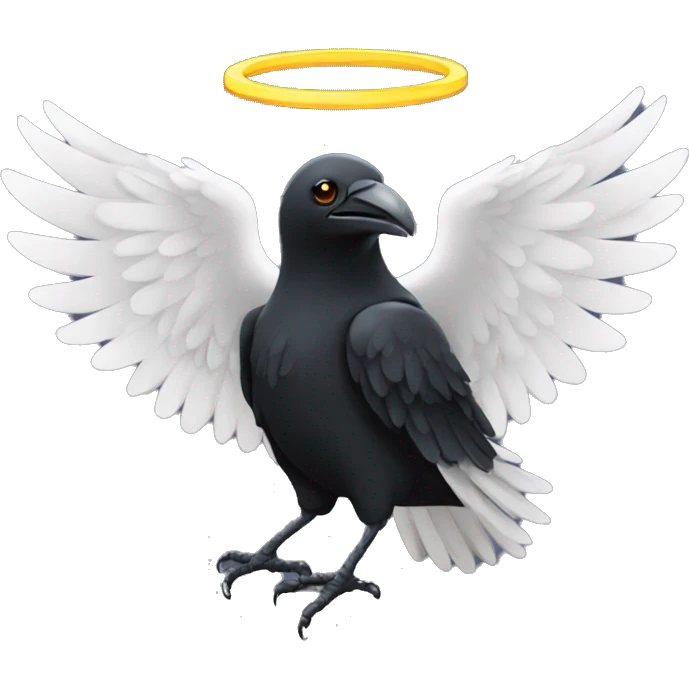 Angel crow with halo emoji