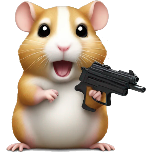Hamster with a gun emoji