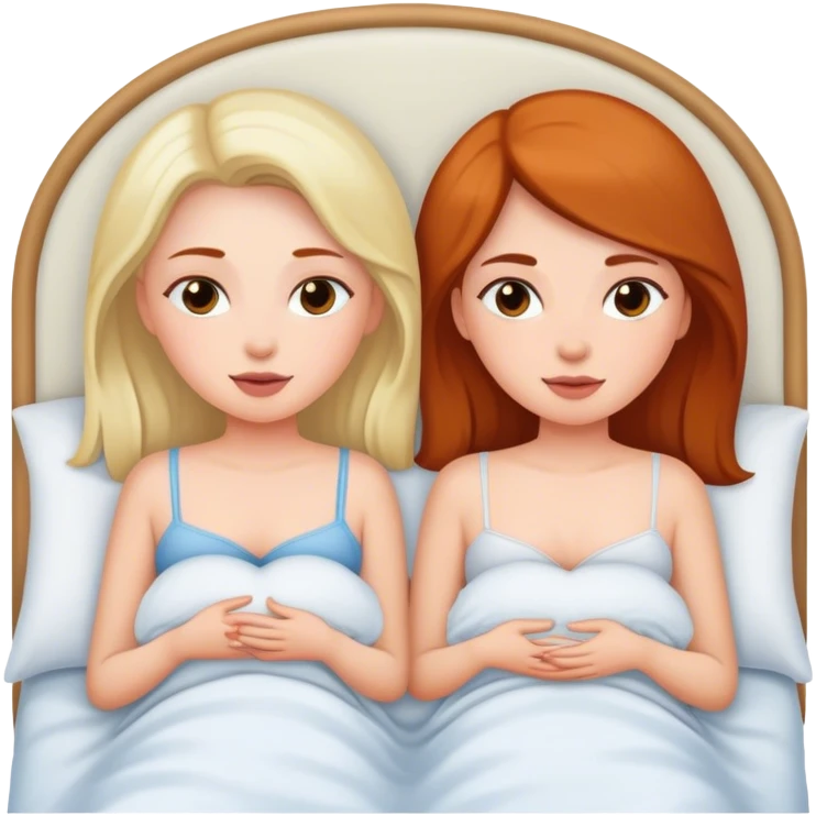 Buxom two girls sfw in bed emoji