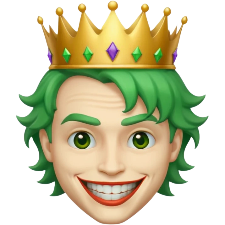 golden joker head and crown emoji