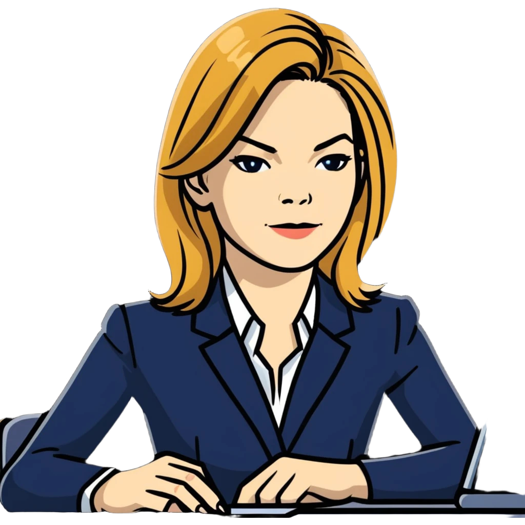 Michelle Monaghan with honey blonde hair as powerful CEO in office emoji