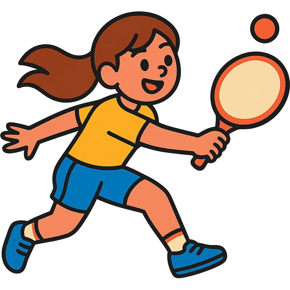 vibrant toon style brown-haired girl playing tamburello sport emoji