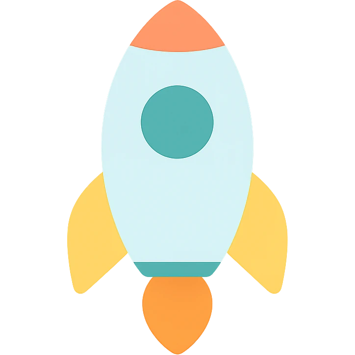 Vector minimalistic icons of rocket emoji