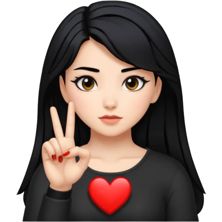 reyna from valorant doing the black heart with her fingers emoji