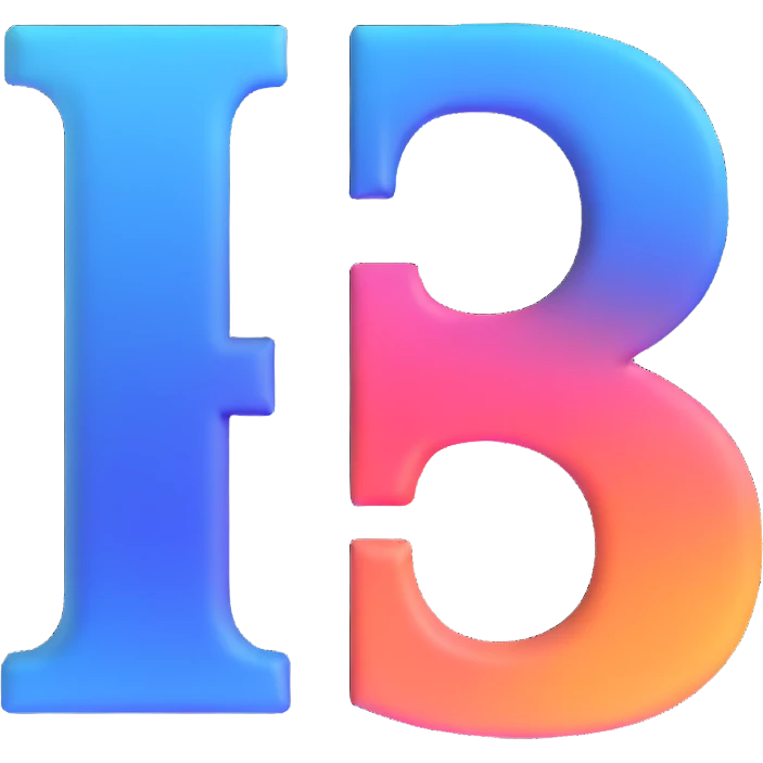 letter B with a soft gradient and subtle shadow emoji