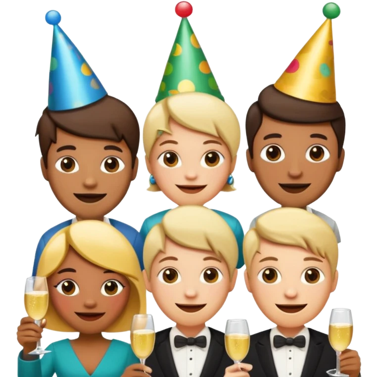 quirky cartoon faces collaborating as a creative team called 'unemployd retards', playful and vibrant iOS emoji style emoji
