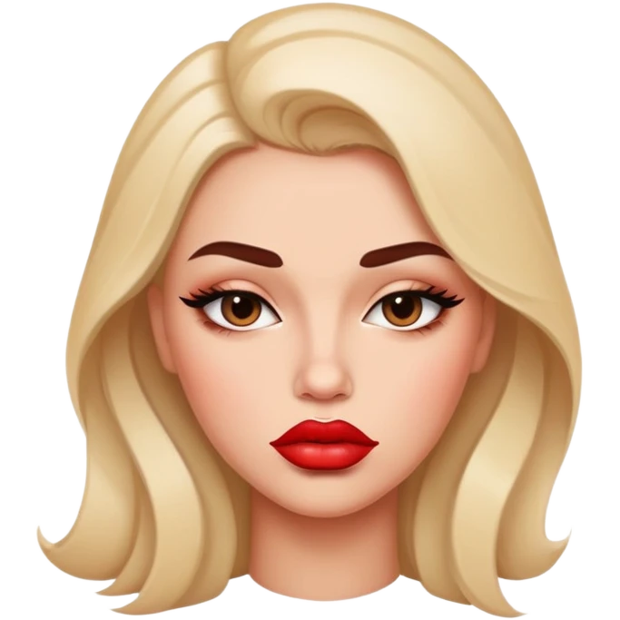 full glossy pouty baddie lips with lip liner emoji