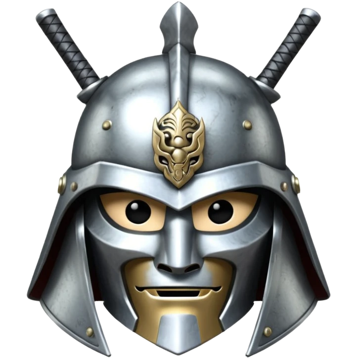 silver samurai helmet emoji