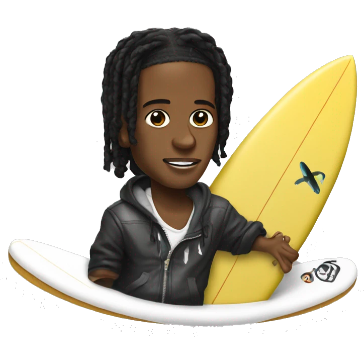 Asap rocky on a surfboard emoji