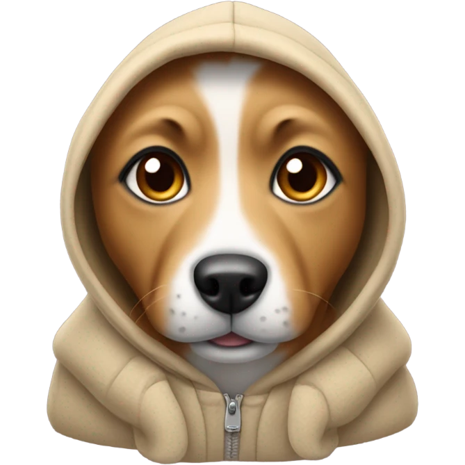 Dog wearing a hoodie emoji