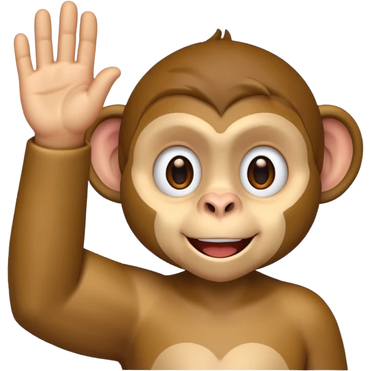 monkey face with paw raised in a salute, cheerful and cartoonish, classic emoji style 🫡 emoji
