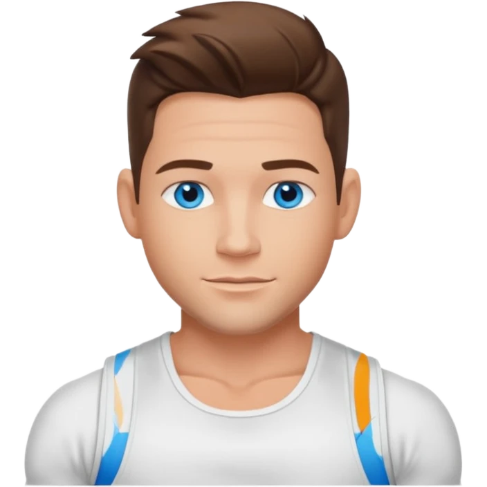Jeff Timmons blue eyes, brown hair, white tank top emoji