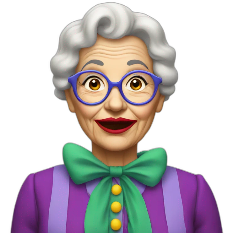granny clown emoji