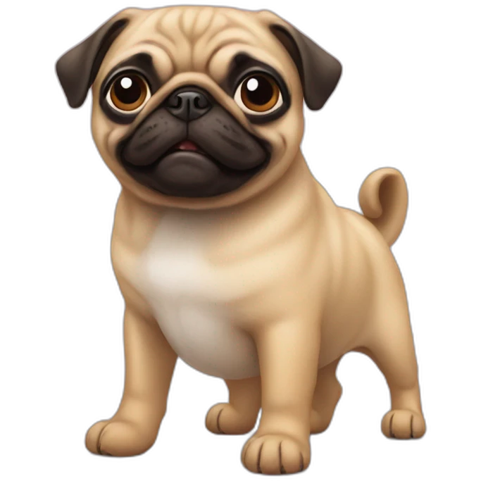 Pug with a little chihuahua in the back emoji