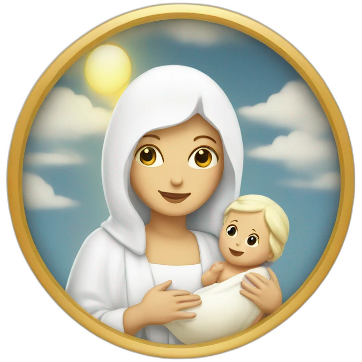 White Mary with white baby Jesus emoji