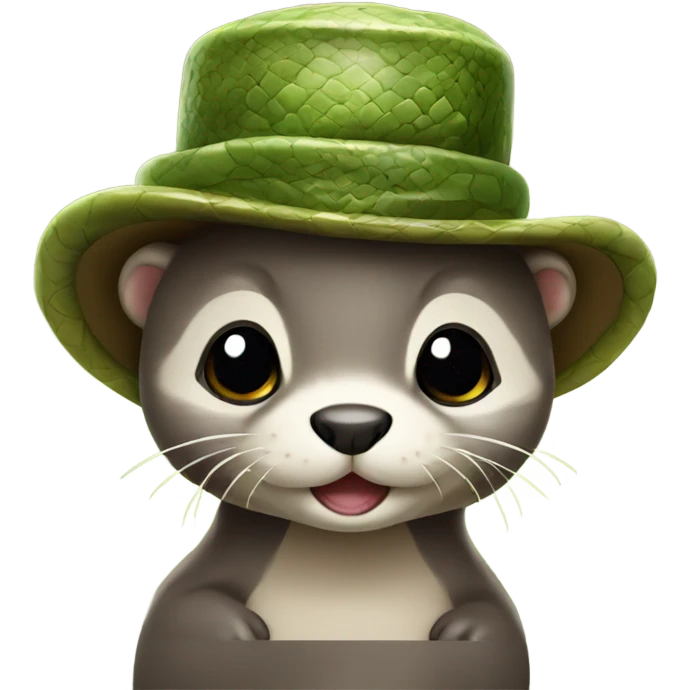 Baby otter wearing a snake hat emoji