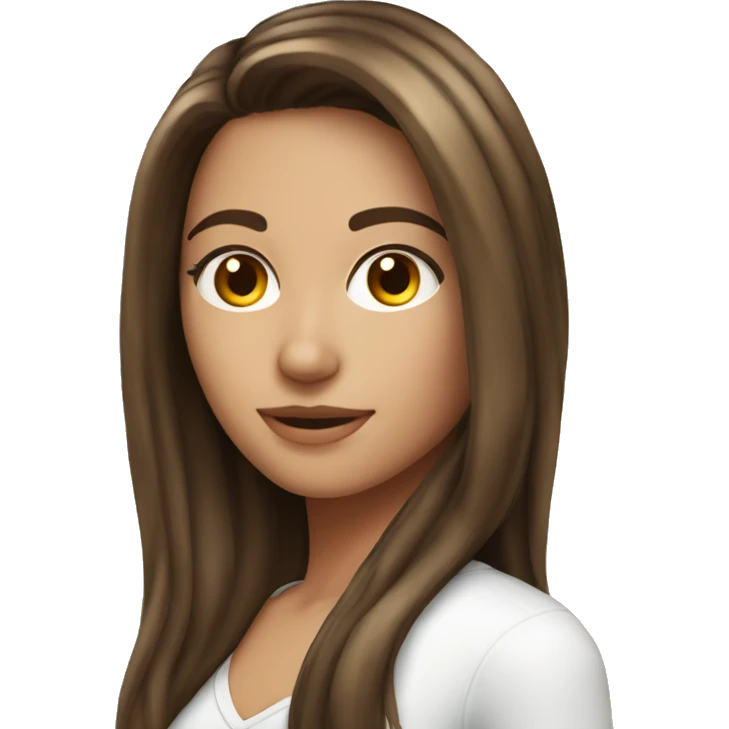 pretty brunette girl with highlights  emoji