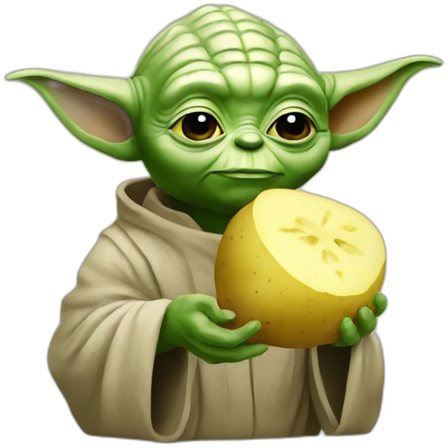 Yoda eating potato emoji