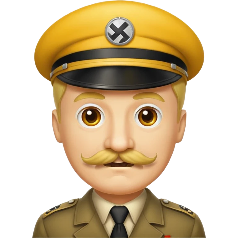 Emoji jaune avec la moustache d’hitler emoji