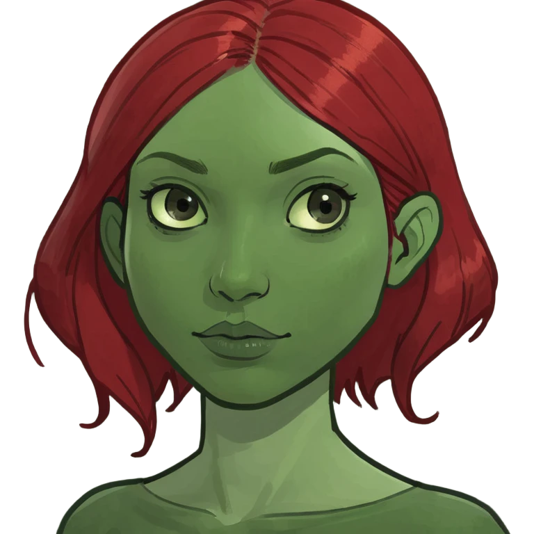 girl with dark red hair being freaky emoji