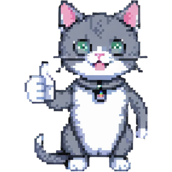 cat with a thumbs up emoji