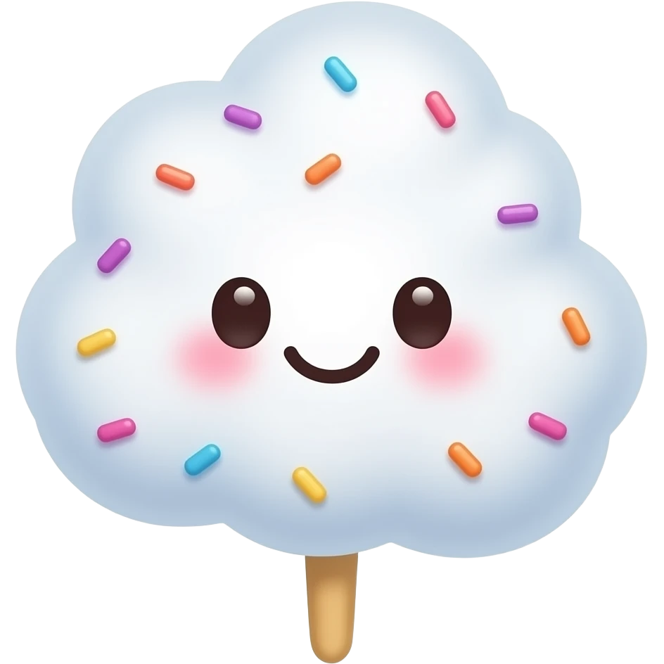 kawaii candy floss cute smile happy sprinkles emoji