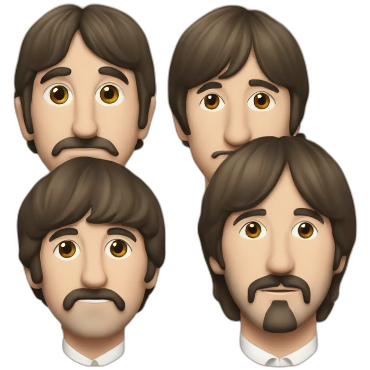The Beatles, John, Paul, George, and Ringo emoji