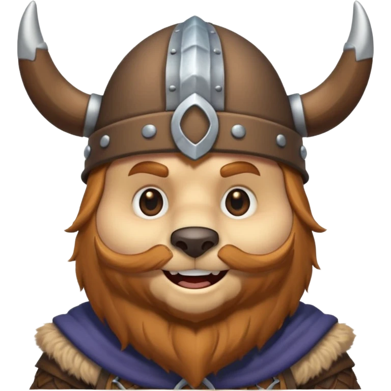a cartoon Viking bear with horned cap emoji