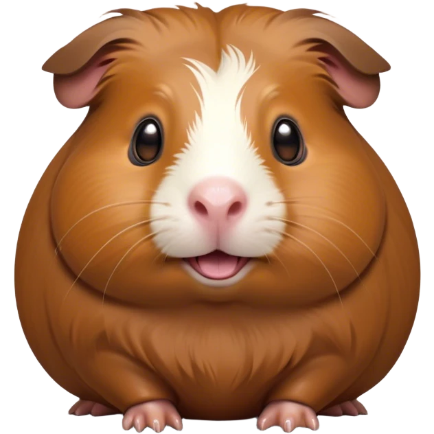 Cinematic Comical Brown Guinea Pig Portrait Emoji, Head tilted dramatically with an exaggeratedly amused expression, featuring a sleek brown coat with a naturally scrunched little face, wide, expressive dark eyes filled with playful disbelief, Simplified yet hilariously expressive features, highly detailed, glowing with a slightly sassy glow, high shine, dramatic yet playful, stylized with an air of cheeky mischief, bright and endearing, soft glowing outline, capturing the essence of a spirited and over-the-top guinea pig, so meme-worthy it feels like it could side-eye its way into internet fame instantly! emoji