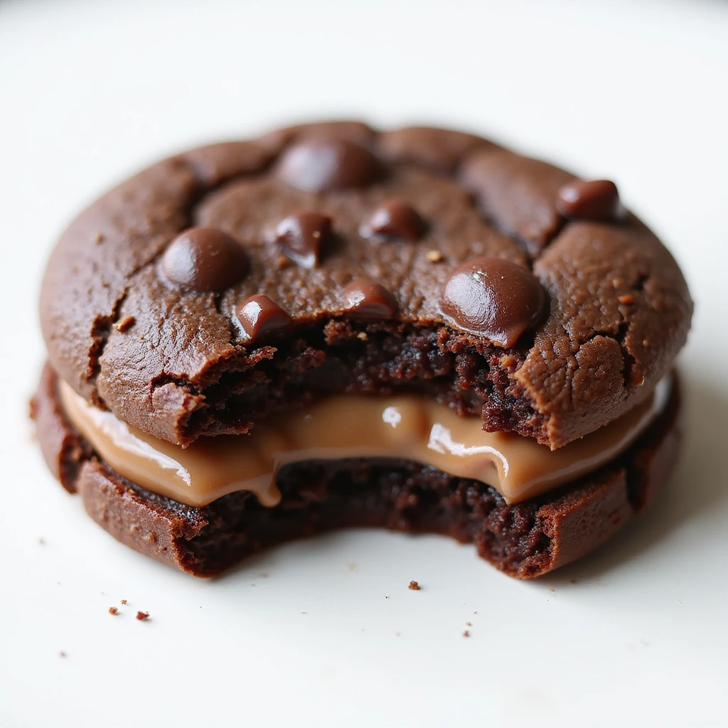 realistic double chocolate cookie, photorealistic style emoji