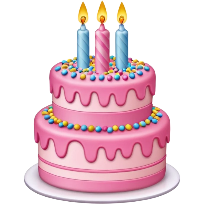 Make a pink birth day cake emoji