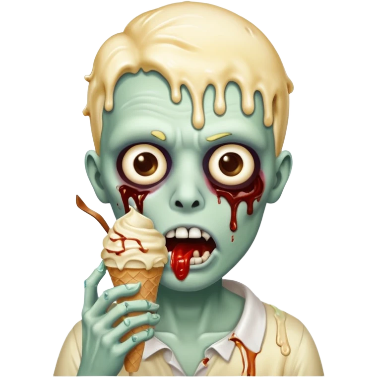 Zombie ponda eating icecream  emoji