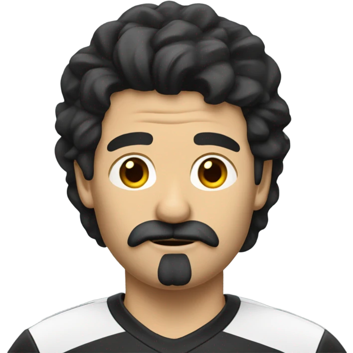 soccer coach with dark hair and a dark beard and mustash emoji