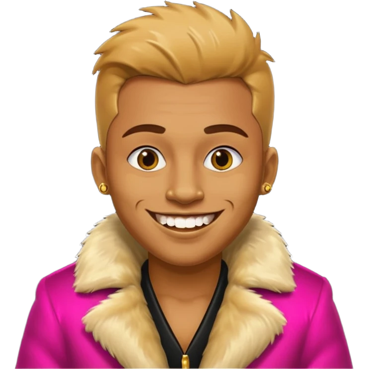 ganster with fur coat and gold teeth emoji