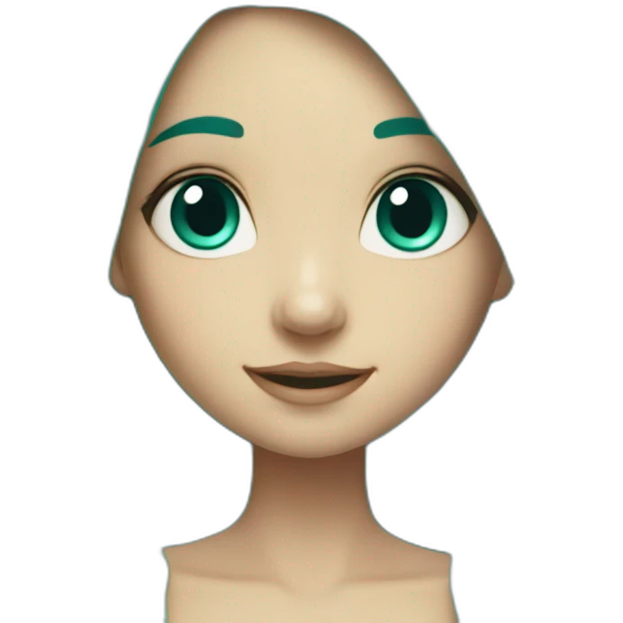 Cute turquoise fairy long hair emoji
