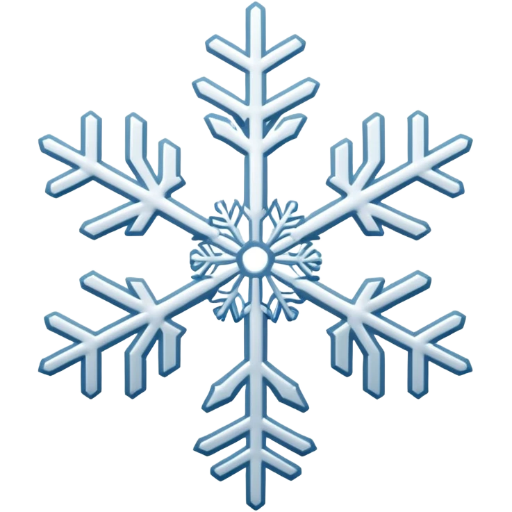 A pitch white simple Snowflake emoji
